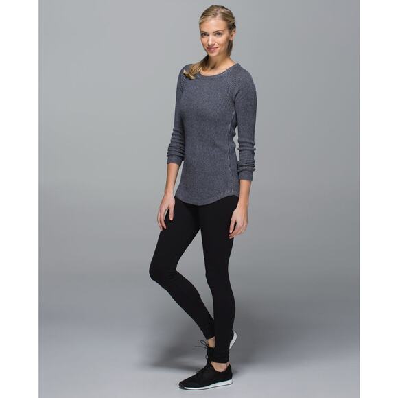 Lululemon Cabin Yogi Long Sleeve Cashmere Blend Sweater in Heathered Grey size 2 - Picture 3 of 11